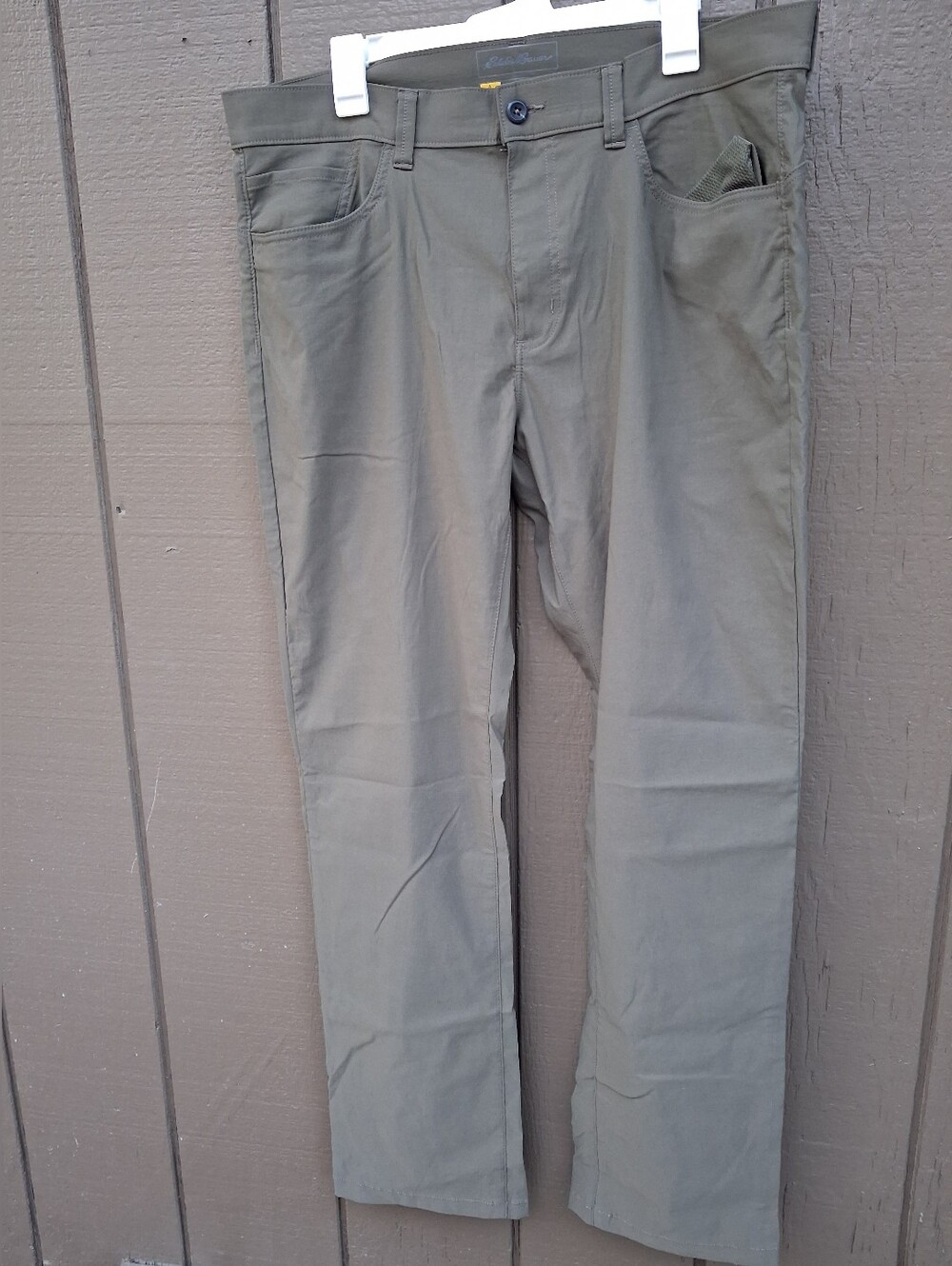 Eddie Bauer Olive-Tone Straight Leg Chinos